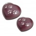 Keepsake Heart 0.8 Litres (Cranberry with Silver Pawprints)